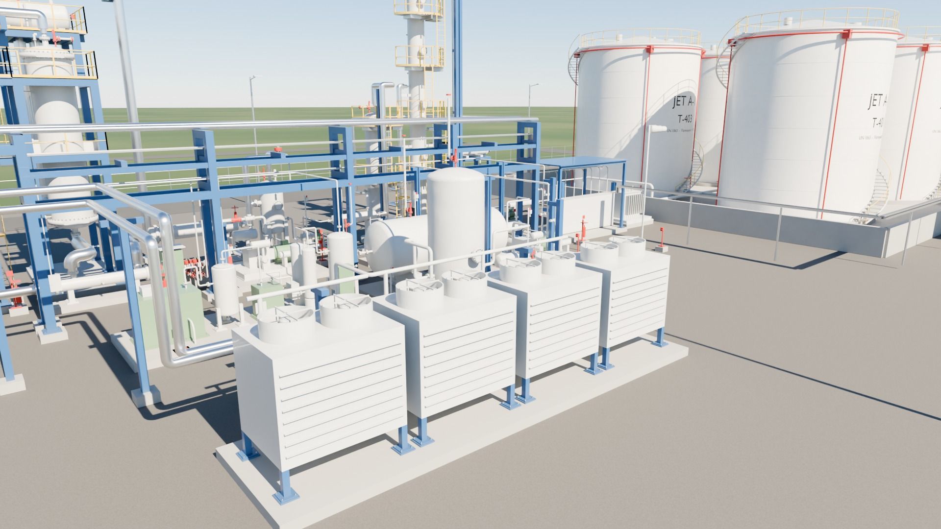 DAC modules in the foreground of the plant