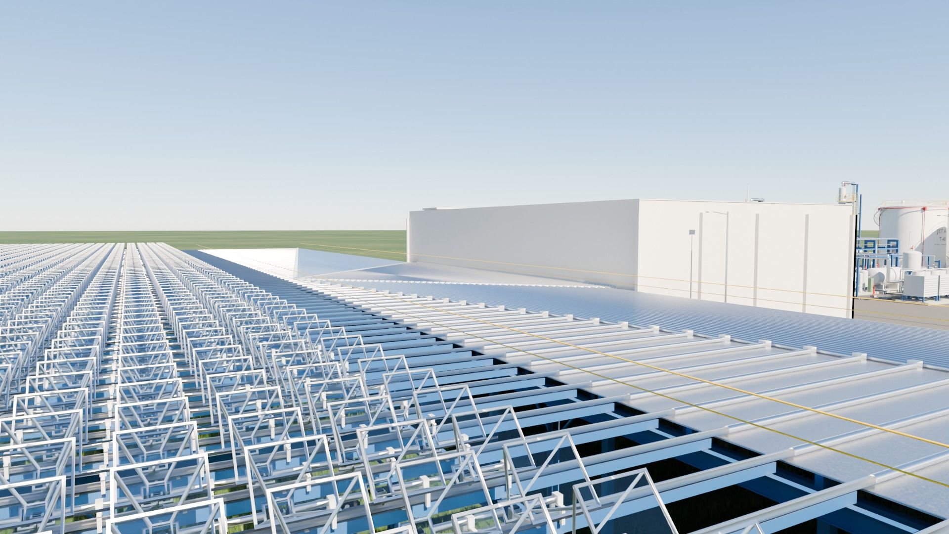Light collection bridge between lens field and heat storage
